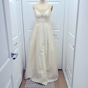 Eliza J strap, tuck waist, gown.